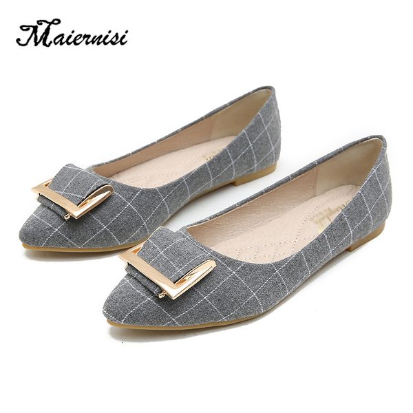 

maiernisi woman flats ballet shoes bow luxury female loafer shoes large size 33 43 casual flat lady grey flats for woman, Black
