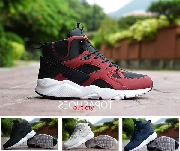 

wholesale air new huarache ii running shoes running trainers for men outdoors shoes sports high huaraches sneakers black