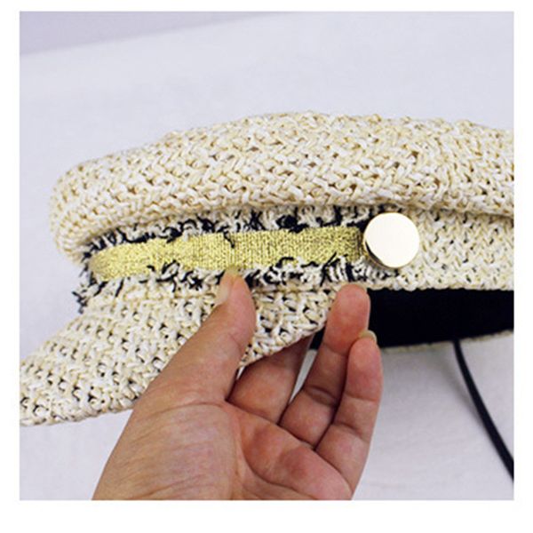 

navy straw hats for women fashion summer spring multicolor beret hats rattan ladies trendy accessories holiday wild girl hats drop shipping, Blue;gray