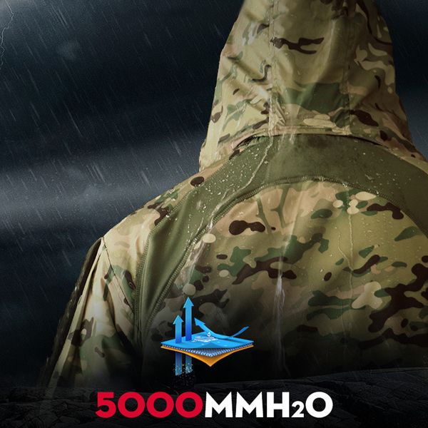 Da Uomo Mimetico Stampa IMPERMEABILE IMPERMEABILE CAPPUCCIO PATTERN Outdoors STORM Giacca Cappotto lungo