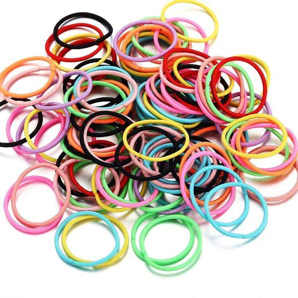 

simple all-match basic 100-piece headband color ultra-stretch seamless children's hair band, Slivery;white