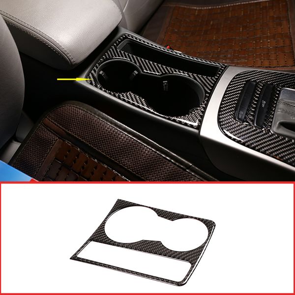 

real carbon center console cup holder cover 3d interior accessories sticker for a4l / a5 2009-2016