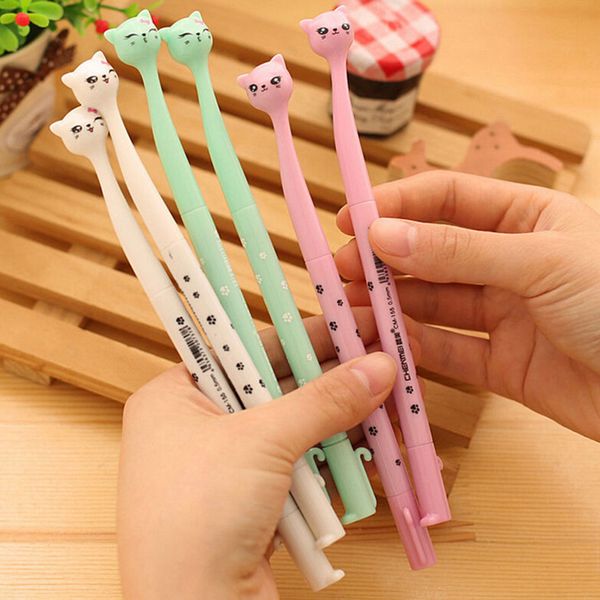 

4pcs material escolar creative gift cartoon cat gel pen school supplies