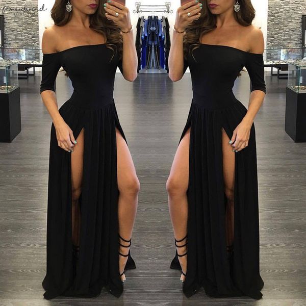 

women formal dress party ball gown evening long bride dress long sleeve lady bodycon robe dresses vestidos425, Black;gray