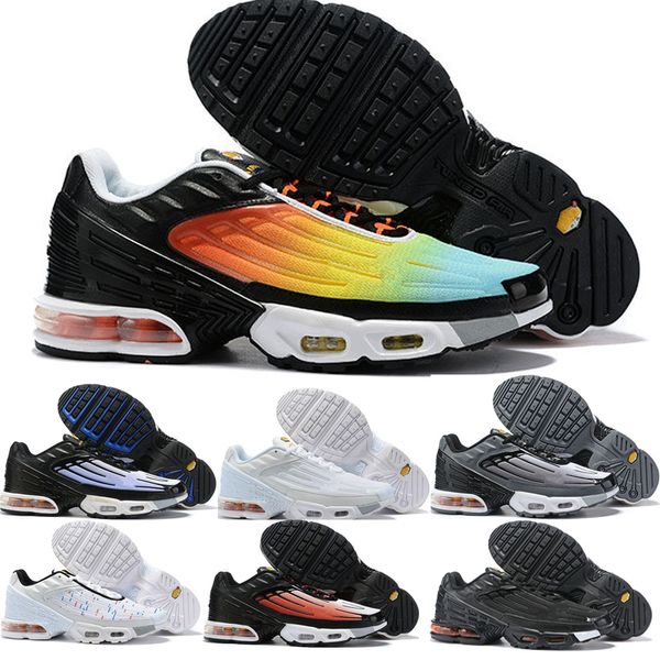 

2019 plus iii 3 tn mens desig tuned airs running shoes classic outdoor tn black white sport plus sneakers men requin blue spider