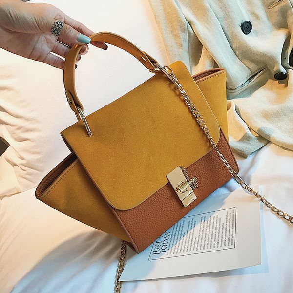 

2020 new women's shoulder bag fashion frosted bag chain hand ladle shoulder wild messenger trend hit color wings