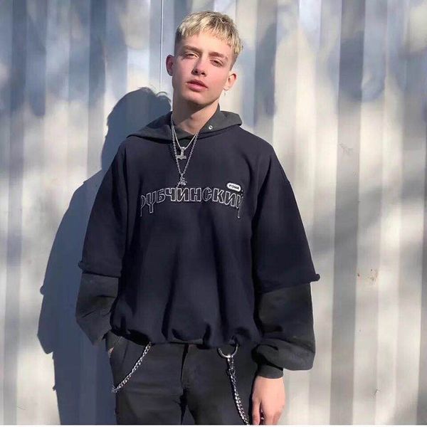 

18fw gosha rubchinskiy designer hoodie sweatshirts kanye west cotton hoodies men women couple outerwear fashion trend sweatshirts hfttwy064, Black