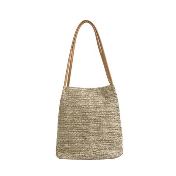 

straw bucket bag fashion wild woven creative ladies shoulder bag