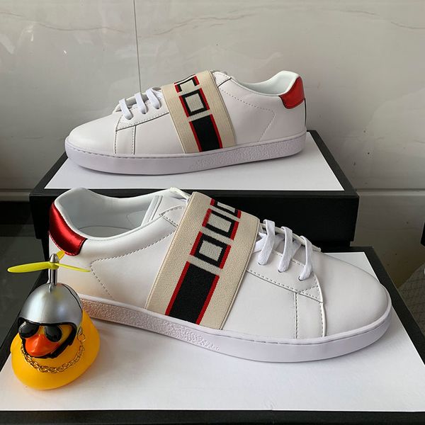 

print stripe designer shoes grey white ace embroidered mens & women genuine leather designer sneakers luxury casual shoes, Black