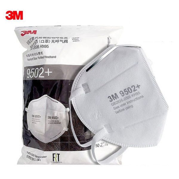 

3m 9502+ 50pcs/box original package protective ffp2 ffp3 dust masks anti-pm 2.5 sanitary working respirator safety face mask n95 ypf7-1