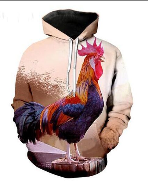 

new fashion harajuku style 3d printing hoodies chicken men women autumn and winter sweatshirt hoodies coats bwq0225, Black