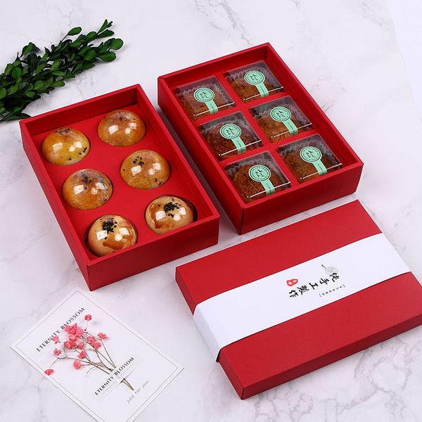 

red paper box chocolate party cookies mooncake biscuit packaging gift boxes