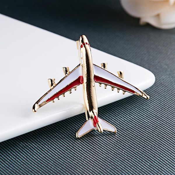 

rinhoo cute little airplane brooch blue enamel gold-color metal brooches pin fighter aircraft model jewelry suit clothes clips 10pcs/lot, Gray