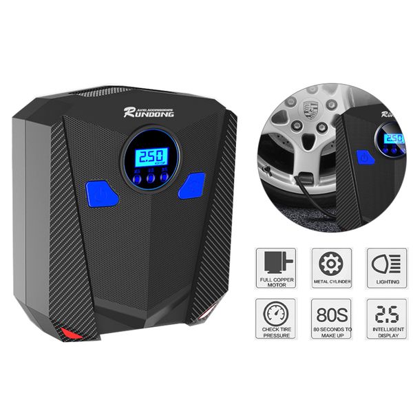 

car air compressor pump digital led light display tire inflator dc 12 volt car portable 150 psi auto air pump for motorcycle