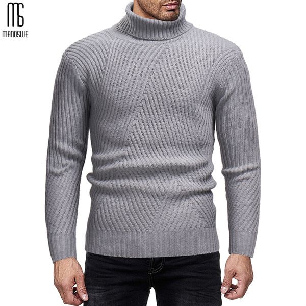 

manoswe autumn winter sweaters & jumper pullover men 2019 turtleneck solid color slim casual knit shirt men's bottoming shirt, White;black