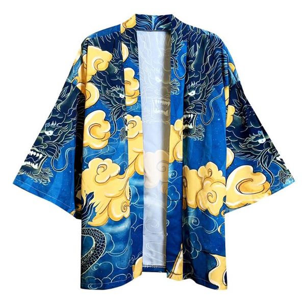 

men's casual shirts shirt hawaiian style fashion personality cloud print kimono robe man cardigan long sleeve #yl5, White;black