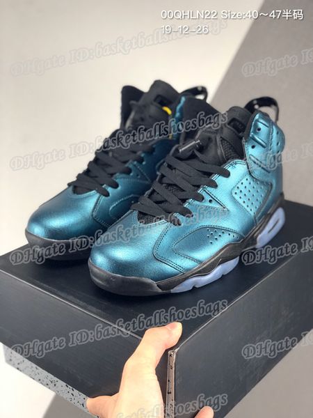 

arrival jumpman 6 new high retro basketball shoes for mens peacock blue black 6s designer sports sneakers outdoors athletic trainers 40-47