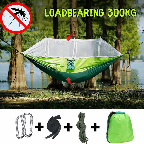 

portable parachute mosquito net hammock tent swing outdoor travel camping picnic single double person hanging hammock bed