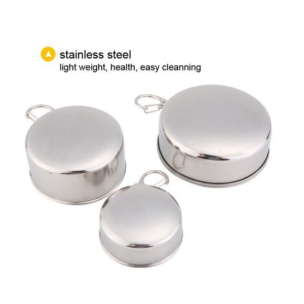 

cup stainless steel camping folding with keychain traveling drinking outdoor hiking handle portable water coffee cup bottle #45