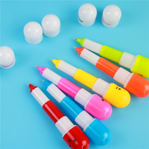 

durable stationery school cute expression english random color practical written stretch ballpoint pen, Blue;orange
