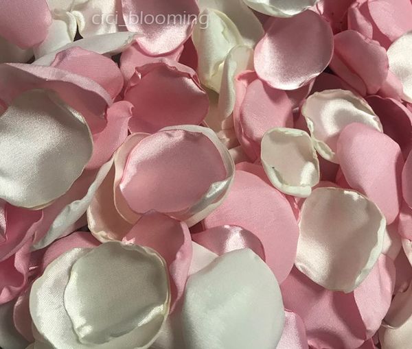 

romantic beige and pink satin petals for weddings soft flower girl rose petal 100 pieces /lot