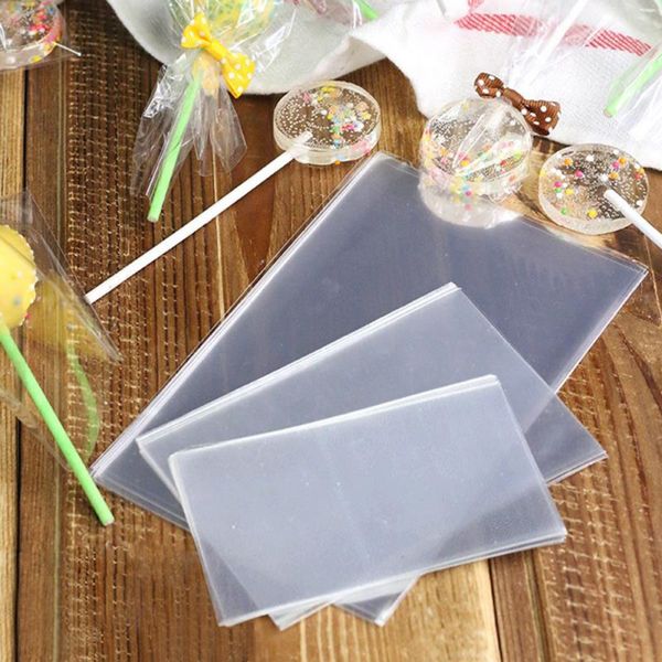 

100pcs candy gift bags lollipop sweets flat wraps bags merchandises packaging pouch organizer small plastic bag