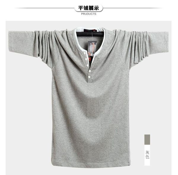 

size tshirts long sleeve solid color fashion style homme clothing solid color 2020 new casual apparel 6xl mens plus, White;black