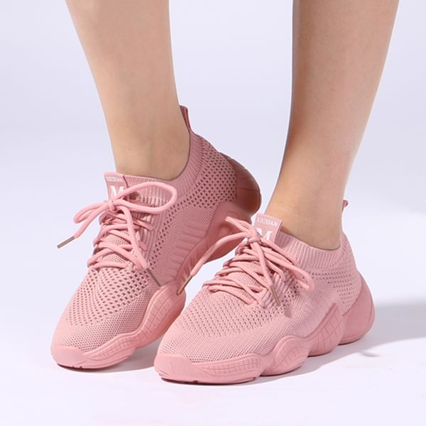

women's sneakers mesh breathable pink woman fitness shoes lace-up lightweight black women running shoes size 35-40 802s