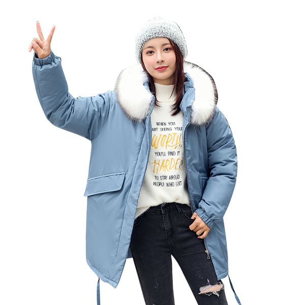 

2019 hooded plus size 3xl long women winter jacket with fur collar warm thick parka cotton padded female fashion womens coat, Tan;black