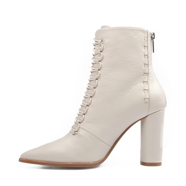 

women's ladies pointed high heel style leather boots zipper ankle boots, Black
