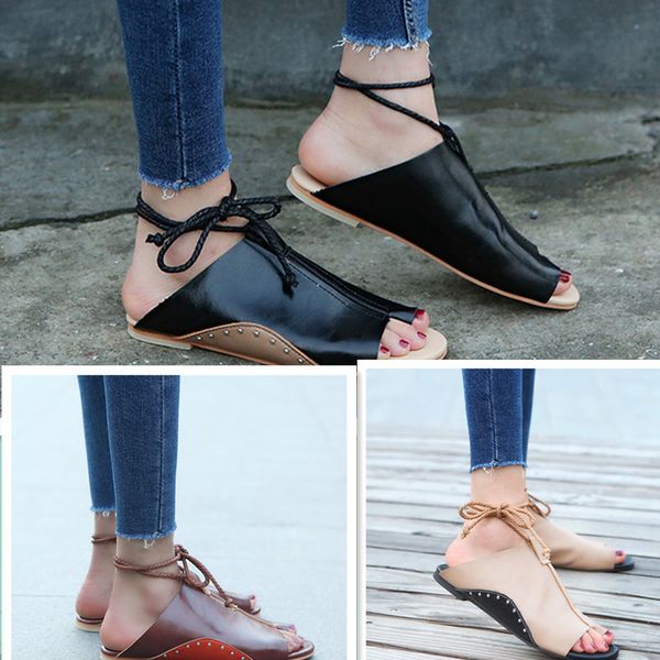 

2019 selling women's shoes spring new style large size women's flat sandals uitra, Black