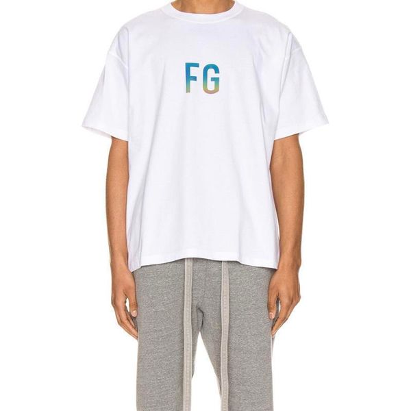 

2020 hip hop union los x fear of god fog fg 3m reflective t shirt skateboard cool tshirt men and women cotton short sleeve tee usa size, White;black