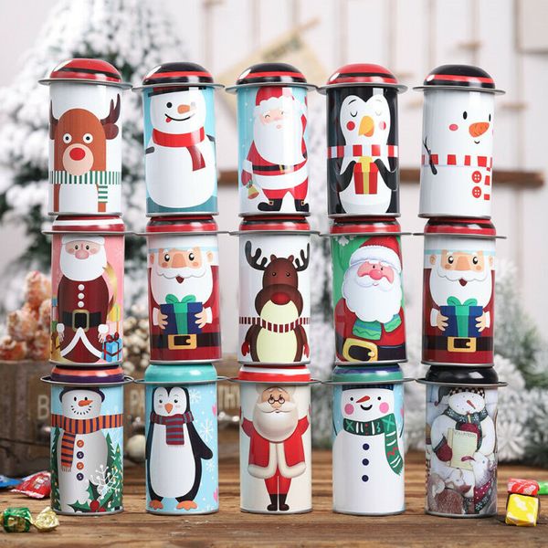 

christmas candy tin box xmas candy storage box santa claus snowman tin iron storage box christmas decorations