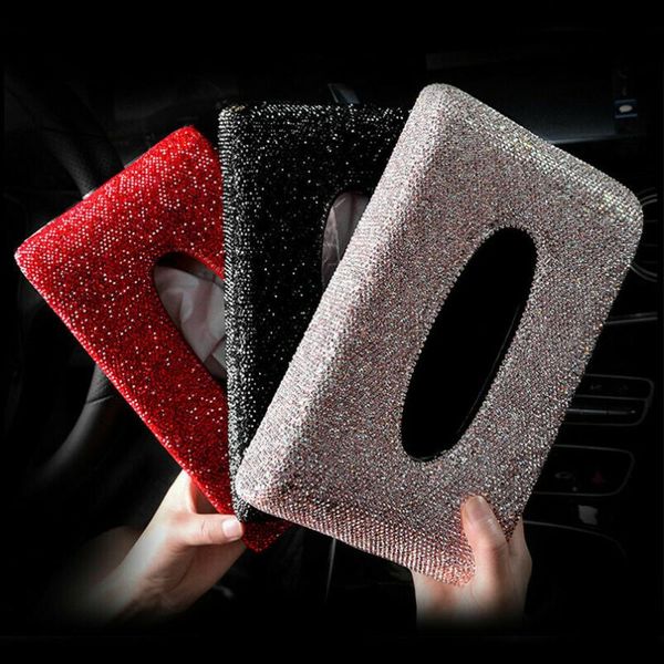 

new bling lady crystal diamond rhinestone car auto tissue box paper towel case cover