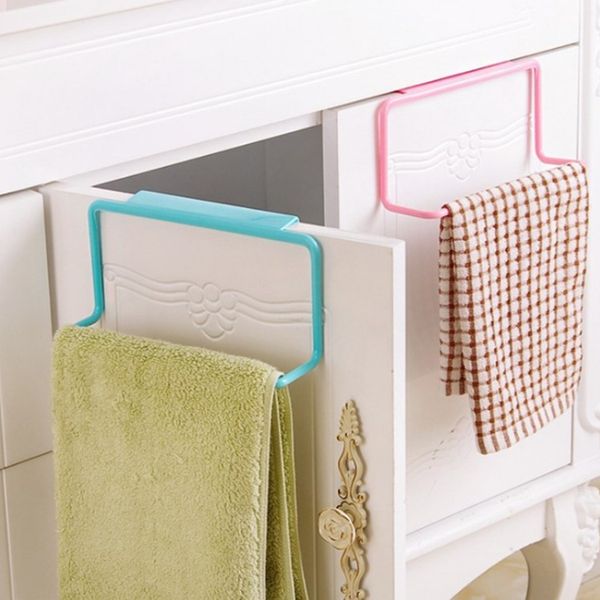 

towel rack hanging holder organizer bathroom kitchen cabinet cupboard holder with 4 colors bathroom storage & organization