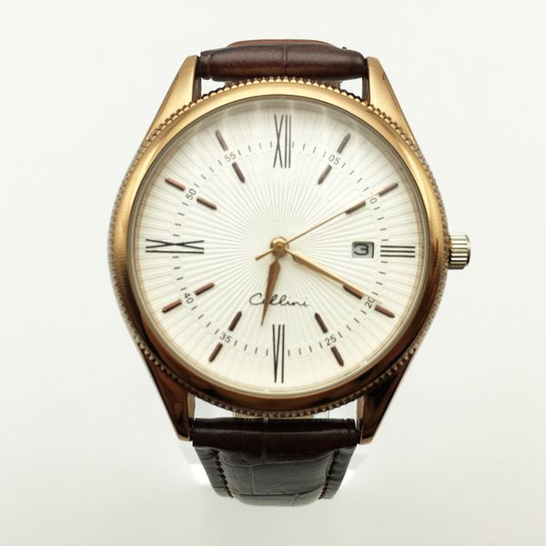 

лучшие брендовые часы мужчины роскошные мода кварцевые повседневные мужские наручные часы классический аналоговый спортивный кожаный ремешок, Slivery;brown