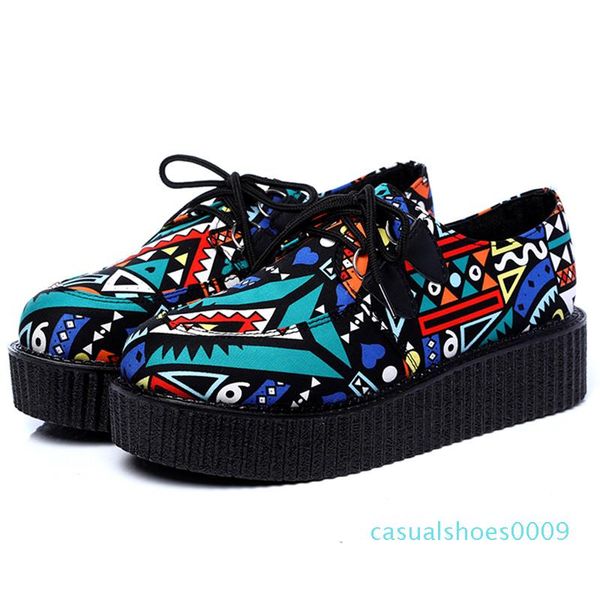

summer women shoes creepers women flats platform casual shoes flats creepers new moccasins ladies c09, Black
