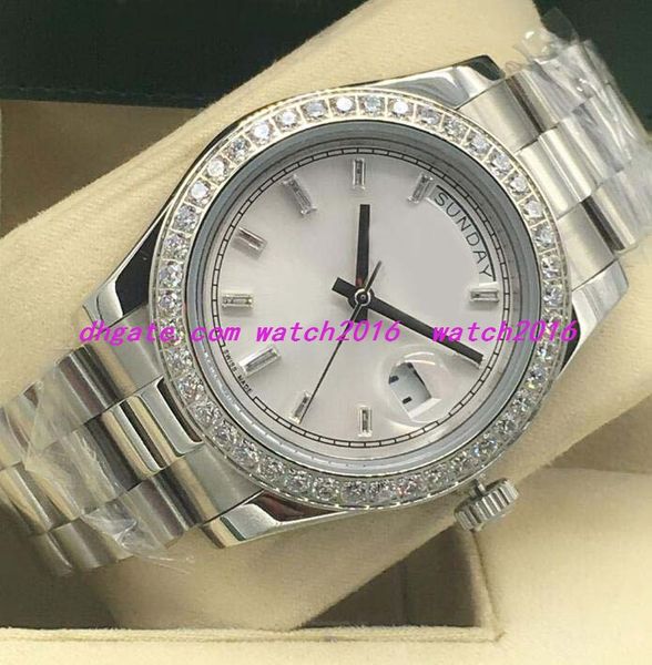 

10 style luxury watches diamond bezel mens 228238 silver gold steel bracelet diamond dial 41mm automatic fashion men's watch wristwatch, Slivery;brown