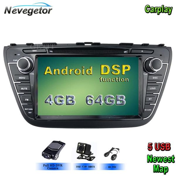 

5 usb android 9.0 автомобильный dvd мультимедиа радио плеер для sx4 s cross 2014 2015 2016 2017 gps аудио радио стерео автомагнитол bt