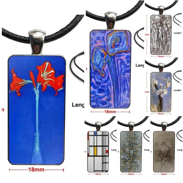 

necklace fashion long chain with rectangle necklace jewelry for lovers friendship bauhaus abstract art piet mondrian, Silver