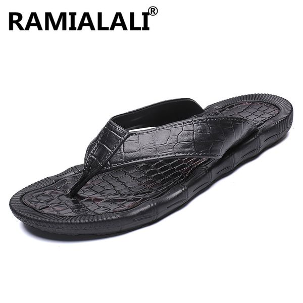 

men beach flip flops new summer shoes hollow slippers men lightweight water slippers sandalias outdoor men's shoes, Black