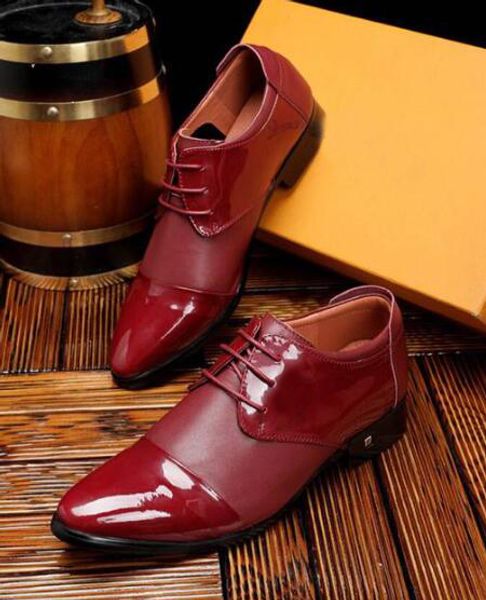 

original box] new arrival louise mens oxfords business dress drive cow leather lace up shoes made in italy size 38-44, Black