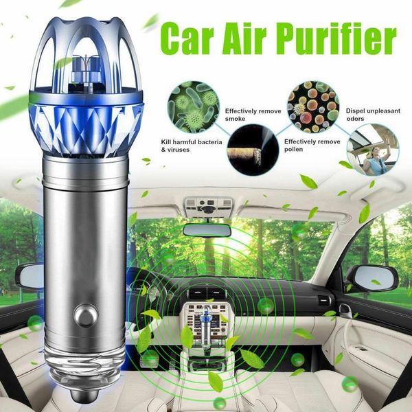 

auto car air purifier 12v mini auto car fresh air negative ionic purifier negative ionizer cleaner with blue led