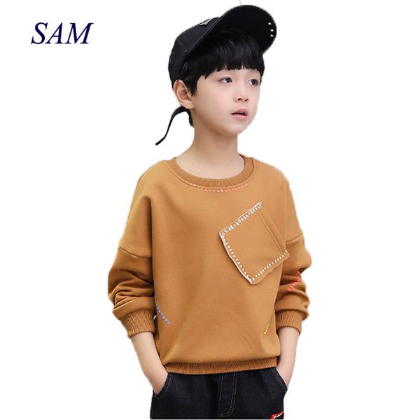 

new 2019 boys t-shirts kids long sleeve tees clothes solid cotton spring autumn children school t shirt boys kids clothes t200103, Red;yellow