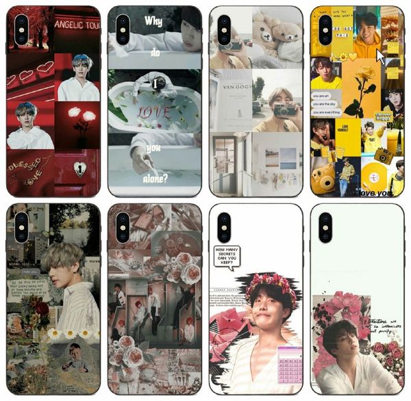 

[tongtrade] bts 2018 colored drawing case for iphone 8 7 6 5 plus 11 pro max x xs samsung j1 mini honor 6 6a 6c pro lg nexus 5 silicone case