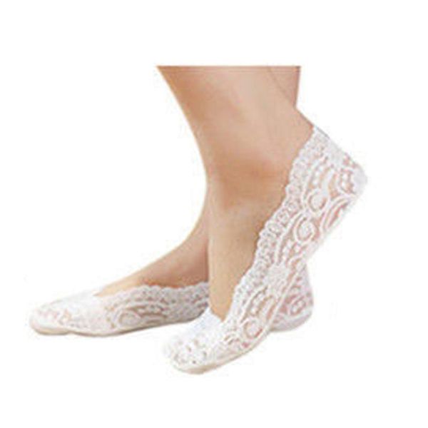 

5 pairs floral thin elastic women casual anti-slip silicone mesh short invisible socks low summer lace fashion transparent, Black;white