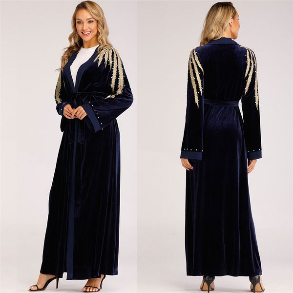 

muslim women islamic embroidered cardigan long women ethnic robes abaya islamic muslim middle east maxi dress bandage kaftanz411, Red