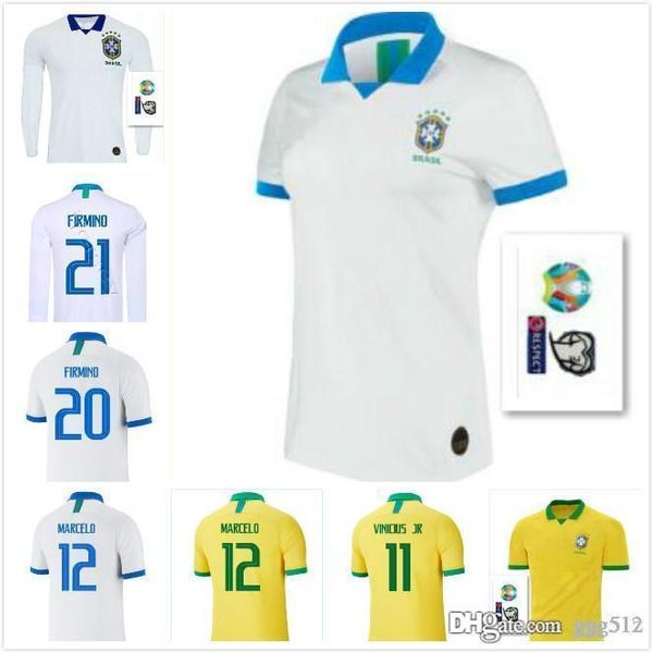 

2019 20 бразилия футбол джерси мужчин бразилия джерси 2019 2020 иисус коутиньо фирмино марсело футбол комплект рубашка камиза рубашки футбол, Black;yellow