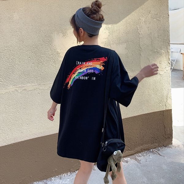 

cotton short-sleeved t-shirt women's loose printing cotton short-sleeved t-shirt women's loose printing, White