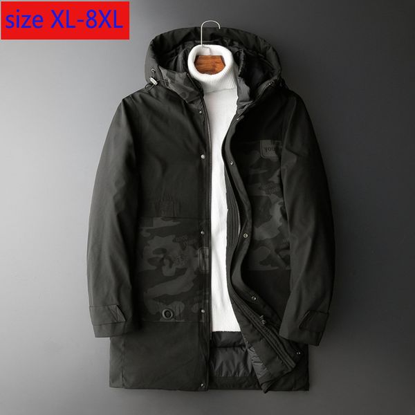 

new arrival winter mens super large fashion casual long hooded thick warm jacket men coat plus size xl2xl3xl 4xl 5xl 6xl 7xl 8xl, Black